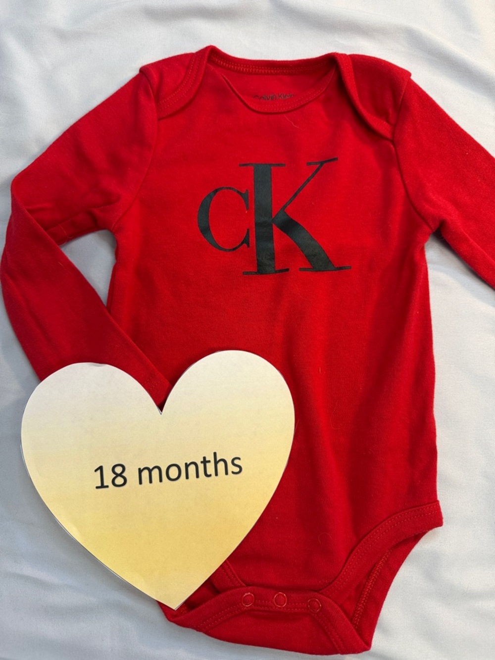 Calvin Klein - long sleeve Bold Red Kids Bodysuit